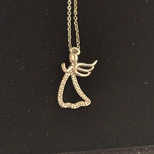 Elegant Sterling Silver Angel Pendant Necklace